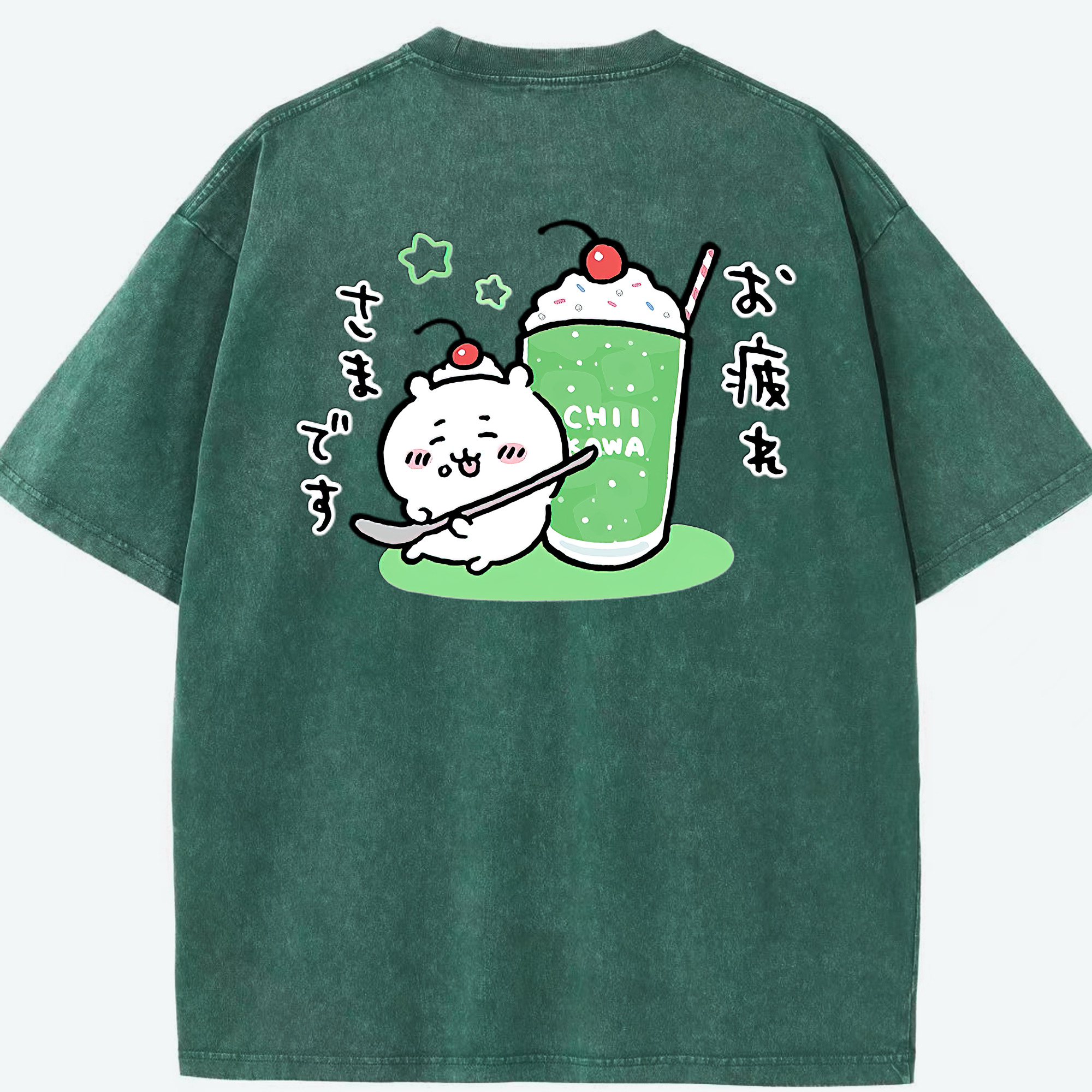 （画像用） ちいかわ ちいかわ Chii-kawa chiikawa 綿100% ヴィンテージ風 半袖Tシャツ（背面プリント）